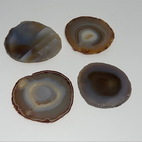 Natural Agate Carved Crystal sliced x4 - Picture 7 of 11